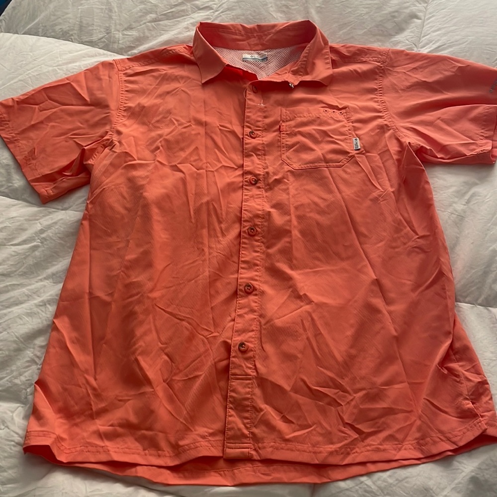 Peach PFG Columbia Short Sleeve Shirt